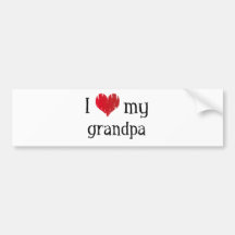 I Love my grandpa Bumper Sticker