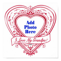 I Love My Grandpa! Photo Red Hearts posters