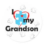 I Love My Grandson - Autism stickers