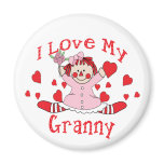 I love My Granny Rag Doll & Hearts Refrigerator Magnet