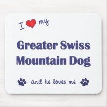 I Love My Greater Swiss Mountain Dog (Male Dog) Mouse Mats