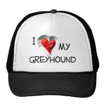 I Love My Greyhound Hats