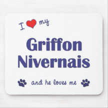 I Love My Griffon Nivernais (Male Dog) Mouse Mats