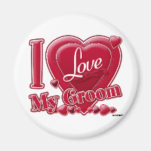 I Love My Groom red - heart Refrigerator Magnet