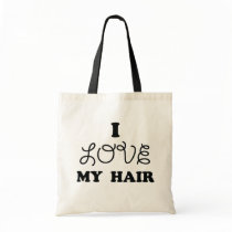 I love my hair canvas bag