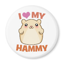 I Love My Hammy Fridge Magnets