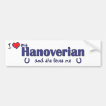I Love My Hanoverian (Female Horse) Bumper Sticker
