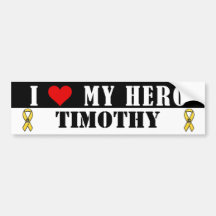 I Love My Hero Military Bumper Sticker