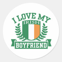 I Love My Irish Boyfriend Round Sticker