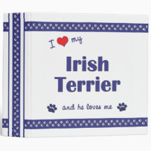 I Love My Irish Terrier (Male Dog) Binder