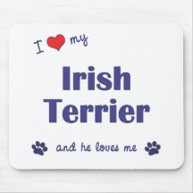 I Love My Irish Terrier (Male Dog) Mouse Pad