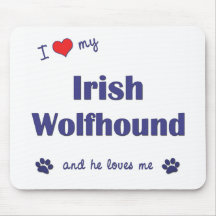 I Love My Irish Wolfhound (Male Dog) Mouse Mat