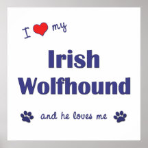 I Love My Irish Wolfhound (Male Dog) Posters