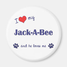 I Love My Jack-A-Bee (Male Dog) Refrigerator Magnet