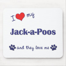 I Love My Jack-a-Poos (Multiple Dogs) Mouse Pads