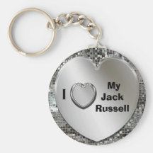 I Love My Jack Russell Heart Keychain