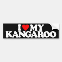 I LOVE MY KANGAROO BUMPER STICKER