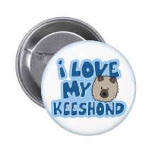 I Love My Keeshond Button