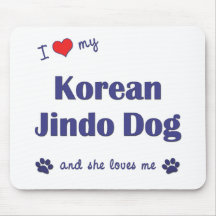 I Love My Korean Jindo Dog (Female Dog) Mouse Pads