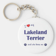 I Love My Lakeland Terrier (Female Dog) Keychains
