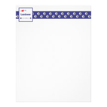 I Love My Landseer (Female Dog) Customized Letterhead