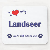 I Love My Landseer (Female Dog) Mouse Mats
