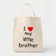 I Love My Little Brother Canvas Bags