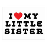 I Love My Little Sister Gift Post Cards