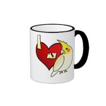 I Love my Lutino Cockatiel Mugs