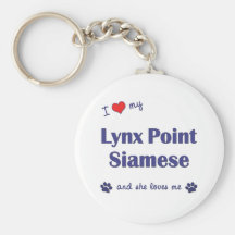 I Love My Lynx Point Siamese (Female Cat) Key Chain
