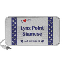 I Love My Lynx Point Siamese (Female Cat) iPod Speakers