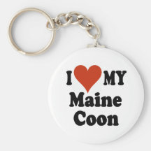 I Love My Maine Coon Cat Gifts and Apparel Key Chains