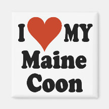 I Love My Maine Coon Cat Gifts and Apparel Fridge Magnet