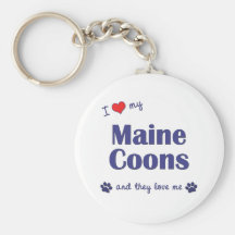 I Love My Maine Coons (Multiple Cats) Keychain