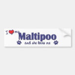 I Love My Maltipoo (Female Dog) Bumper Sticker