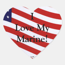 I Love My Marine Sticker