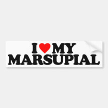 I LOVE MY MARSUPIAL BUMPER STICKER