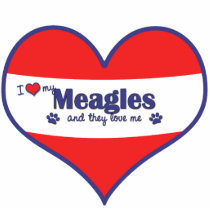 I Love My Meagles (Multiple Dogs) Photo Sculpture