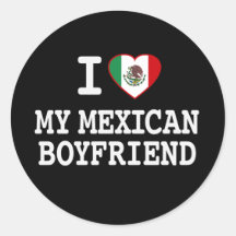 I love my Mexican Boyfriend with Heart Flag Sticker