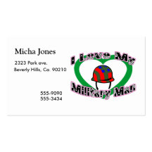 I Love My Military Man Business Card Templates