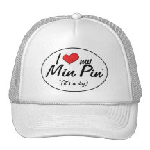 I Love My Min Pin (It's a Dog) Mesh Hat