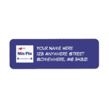 I Love My Min Pin (Male Dog) Custom Return Address Label