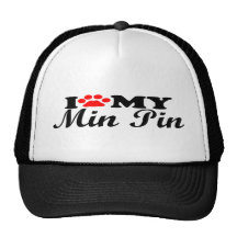 I Love My Min Pin Mesh Hat