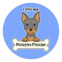 I Love My Miniature Pinscher Round Sticker