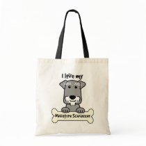 I Love My Miniature Schnauzer Canvas Bags