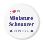 I Love My Miniature Schnauzer (Female Dog) magnets