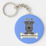 I Love My Miniature Schnauzer Key Chains