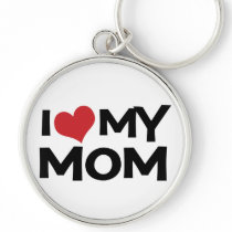 I Love My Mom Mother's Day Keychain