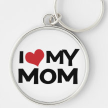 I Love My Mom Mother's Day Keychain