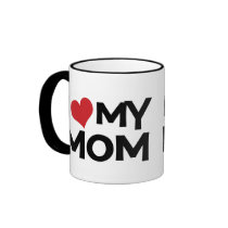 I Love My Mom Mother's Day Ringer Mug